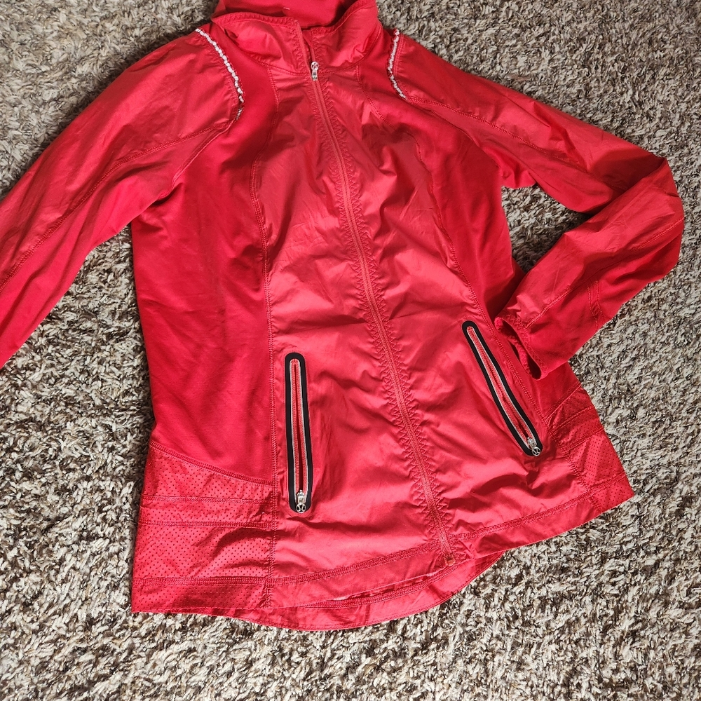 Lululemon Windbreaker Jacket Red Sz 8